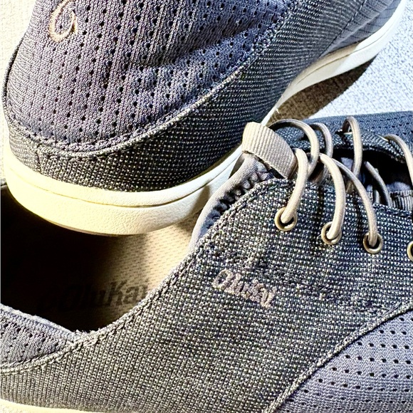 OluKai Nohea Moku Men’s Blue/Charcoal Lightweight Mesh No Tie Sz 10.5 🧡 - Picture 8 of 11